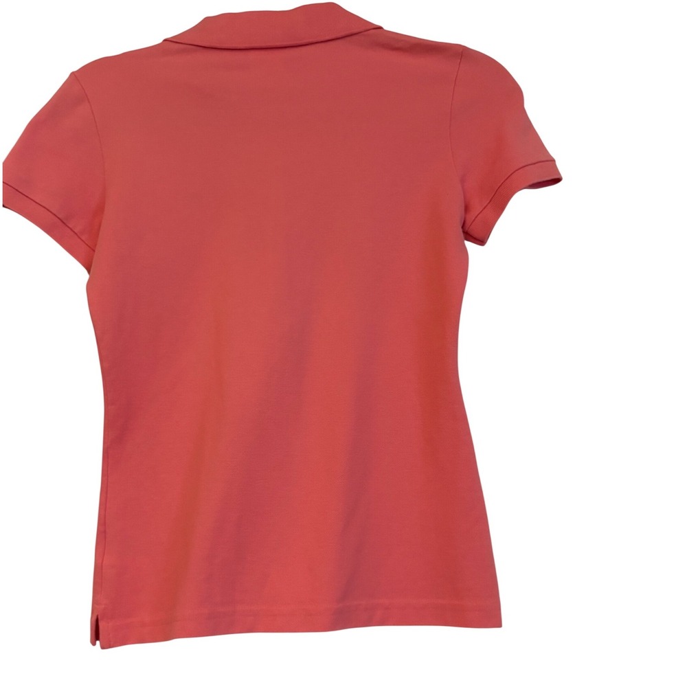 Lacoste Womens Coral Pink Stretch Pique Short Sleeve Polo Shirt 4811L Size 36 - Picture 5 of 5